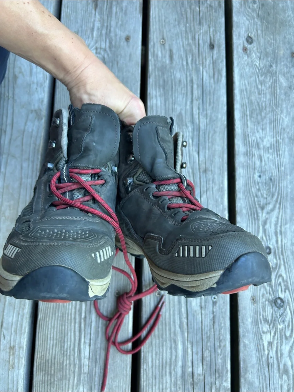 Vasque size 4 kids Hiking Boots with Red Laces